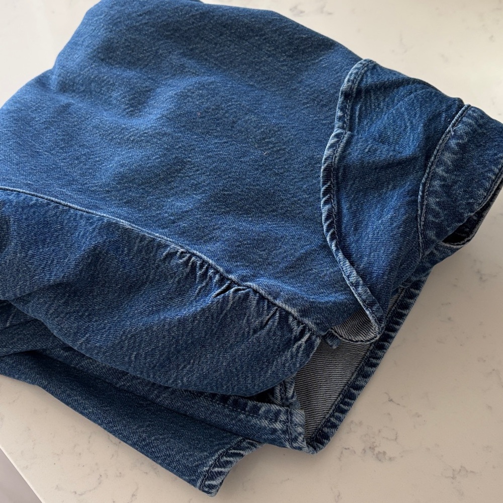 Zara  Ruffled Denim shirt blouse/ Jacket 3/4 sleeves nwt - Picture 12 of 12